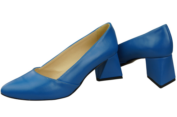 Damen Pumps Blau Echtleder Spitz Zehen Absatz ElitaBut 221