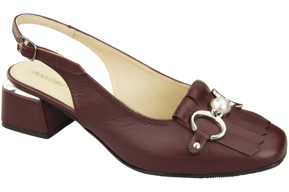 Damenschuhe Burgund Sandalen mit Fransen verziert Naturleder 208 ElitaBut