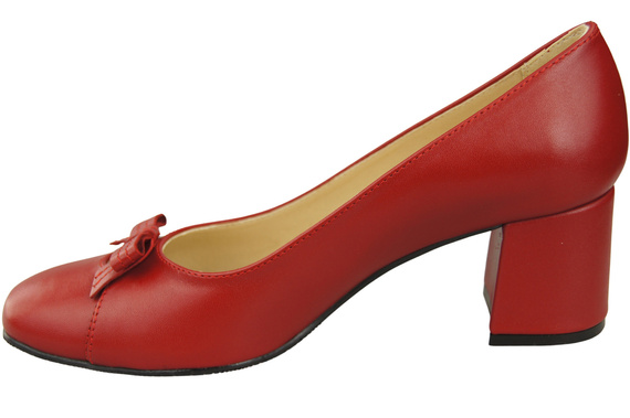 Damen Pumps mit Schleife Rot Naturleder und niedrigem Absatz 203 ElitaBut