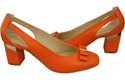 Schuhe Damen Orange Pumps aus Naturleder mit dekorativem Absatz 199 ElitaBut