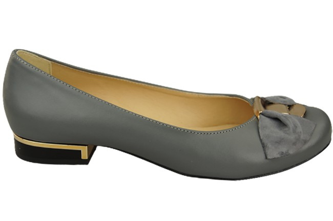 Damen-Ballerinas, Naturleder, Grau 894 ElitaBut