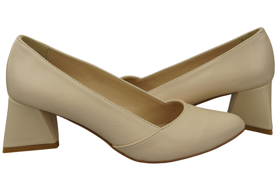Damen Pumps Beige Echtleder Spitz Zehen Absatz ElitaBut 221