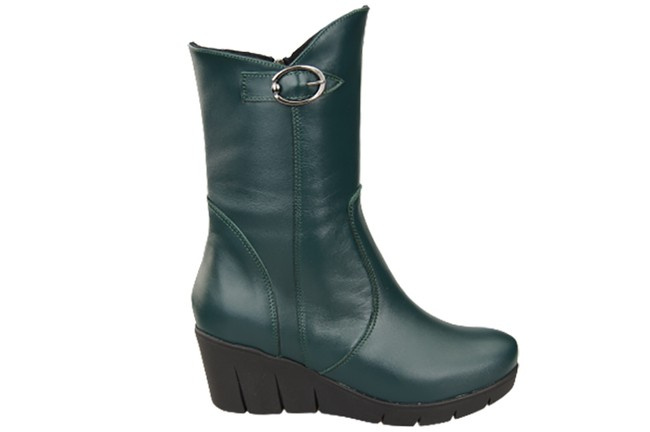 Damen-Keilstiefel, Naturleder, Malachit 178 ElitaBut
