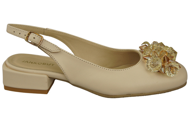 Damen Schuhe Beige Sandalen mit Kristallen Naturleder 215 ElitaBut