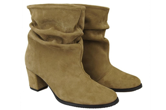 Damenschuhe Stiefel, Naturleder, Oliv 986 ElitaBut