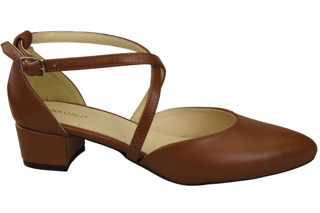 Damen Sandalen Echtleder Braun mit Riemen Niedriger Absatz 223 ElitaBut