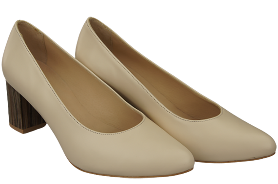 Damenschuhe Beige Pumps Naturleder mit Zierabsatz 157 ElitaBut