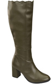 Klassische Damenstiefel, Naturleder, Olive 176 ElitaBut