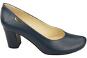 Klassische Damen Marineblaues Leder Mandel Nase Pumps 201 ElitaBut