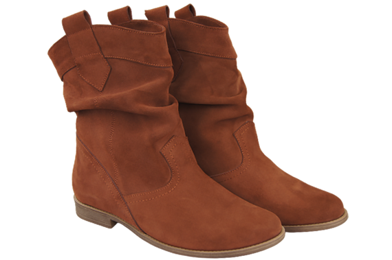 Schuhe Damen Stiefeletten Winter Naturveloursleder Kastanie 117 Von ElitaBut