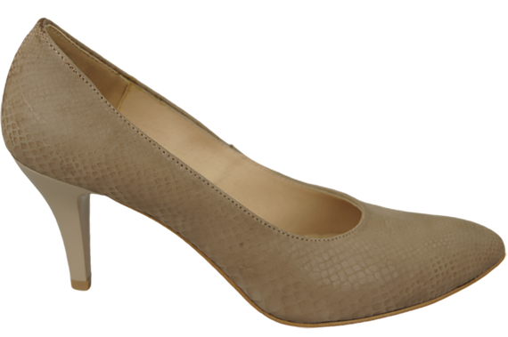 Damenschuhe Pumps Beige Schlangenmotiv Naturleder 150 ElitaBut