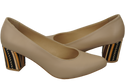 Damenschuhe Cappuccino Grain Pumps Naturleder mit Zierabsatz 158 ElitaBut