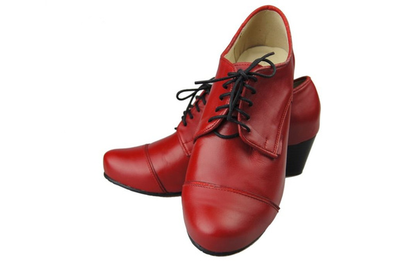 Schuhe Damenschuhe, Schnürschuhe, Naturleder, Rot 956 ElitaBut