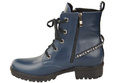 Schuhe Damen-Stiefeletten mit der Aufschrift NICE, Naturleder, Marineblau 173 L ElitaBut
