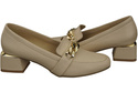 Damenschuhe mit Zierkette Pumps Mokassins Naturleder 193 Beige ElitaBut