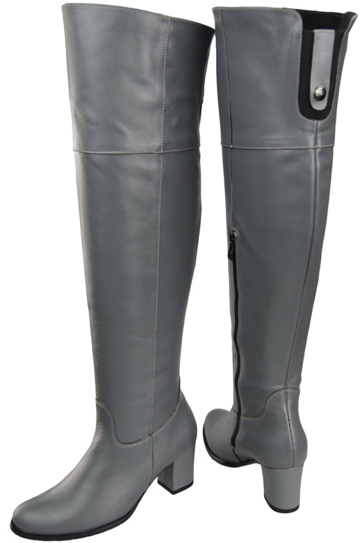 Footwear Kniehohe Overknee-Stiefel für Damen, Naturleder 190, Grau ElitaBut