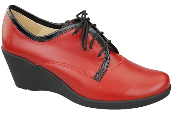 Schuhe Damenschuhe mit Keilabsatz, Naturleder, Rot 181 ElitaBut