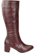 Klassische Damenstiefel, Naturleder, Burgund 175 ElitaBut