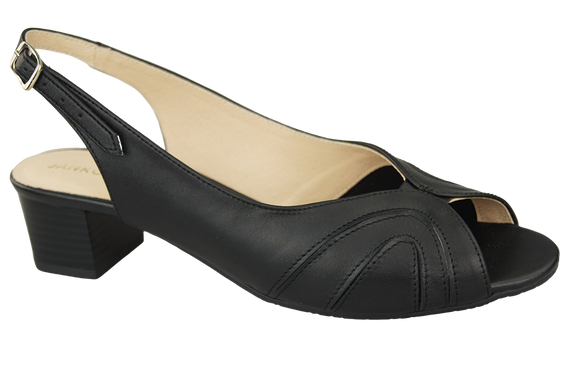 Damenschuhe Sandalen, Naturleder, Schwarz 991 ElitaBut