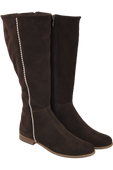 Schuhe Damenstiefel, Naturleder, Velours 153 Chocolate ElitaBut