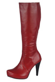 Damen-Plateaustiefel, Naturleder, Rot 687 ElitaBut