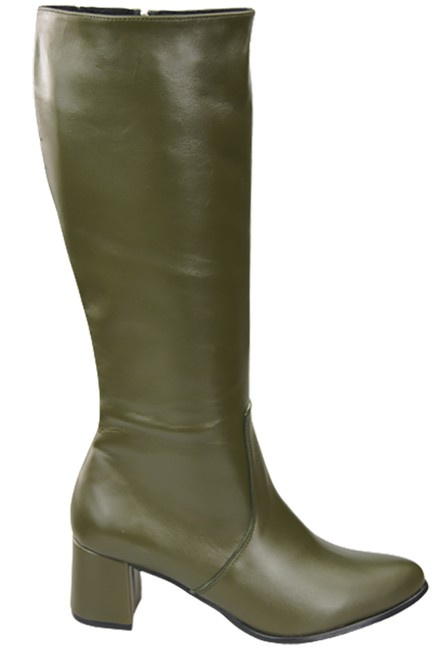 Klassische Damenstiefel, Naturleder, Olive 175 ElitaBut