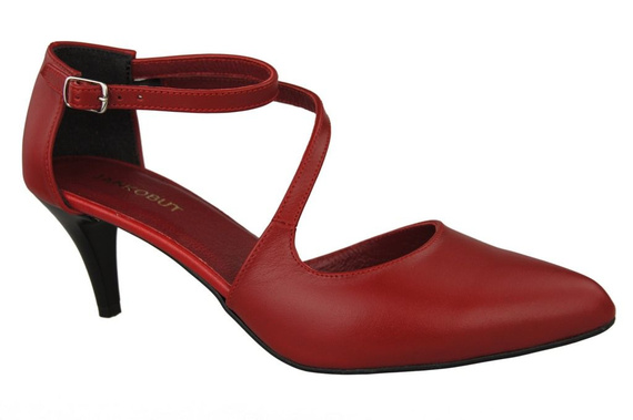 Damenschuhe Sandalen Niedriger Absatz, Naturleder, Rot 990 ElitaBut