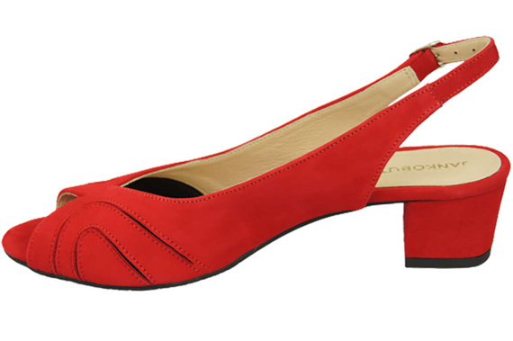 Damenschuhe Sandalen, natürliches Wildleder, Rot 991 ElitaBut