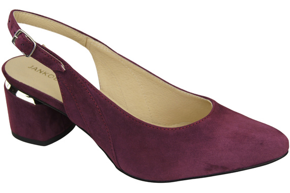Damensandalen aus natürlichem Wildleder, Burgunderrot, Eleganz und Komfort 196 von ElitaBut