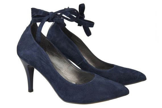 Damenschuhe Pumps, natürliches Wildleder, Marineblau 983 ElitaBut
