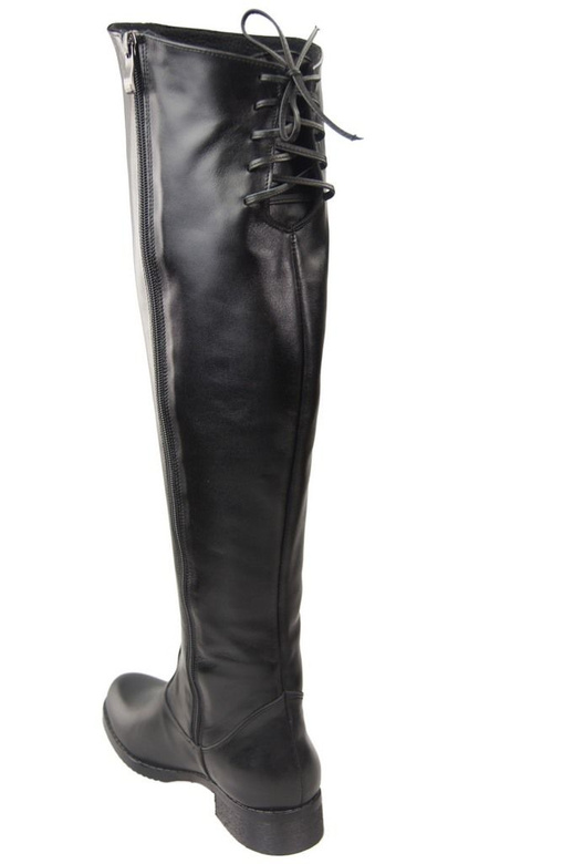 Schuhe Damenstiefel Stiefel Overknee-Stiefel Naturleder Schwarz 121 ElitaBut