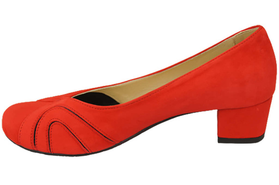 Damenschuhe Pumps, natürliches Wildleder, Rot 786 von ElitaBut