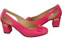 Schuhe Damen Neon Pink Pumps aus Naturleder mit dekorativem Absatz 199 ElitaBut