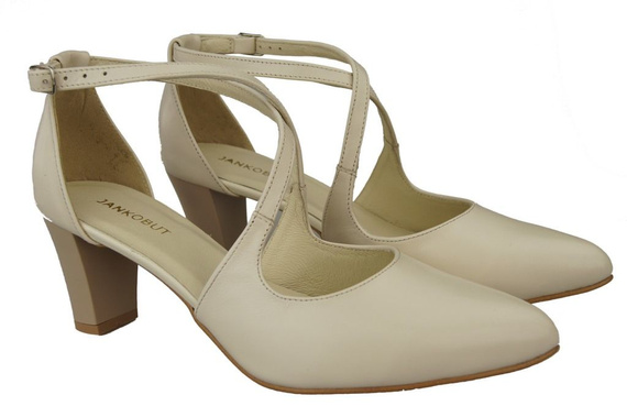 Damenschuhe Sandalen Niedriger Absatz Beige Ecru Naturleder 102 ElitaBut