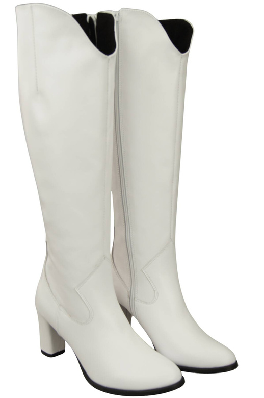 Stilvolle Damen Weiß Stiletto Stiefel Naturleder 211 ElitaBut