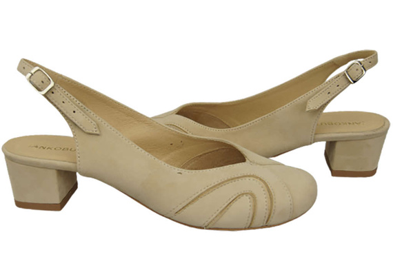 Damenschuhe Sandalen, Naturleder, Wildleder, Beige 842 von ElitaBut