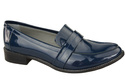 Schuhe Damen Mokassins Naturleder Marineblauer Lack 139 ElitaBut