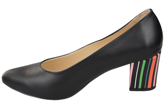 Damenschuhe Pumps aus schwarzem Naturleder mit Zierabsatz 158 ElitaBut