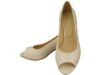 Damenschuhe PEEP TOE Pumps Beige Naturleder mit beschichtetem Absatz 192 ElitaBut