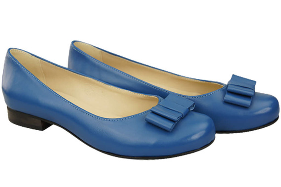 Ballerinas für Damen, Naturleder, Blau 702 ElitaBut