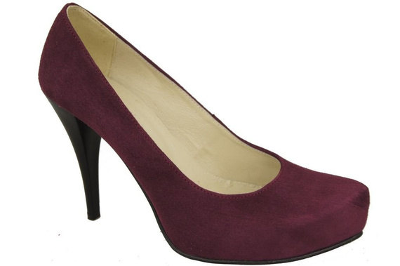 Damenschuhe Pumps Burgunderrotes natürliches Wildleder 644 ElitaBut