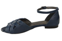 Schuhe Damen Sandalen Marineblau Naturleder 128 ElitaBut