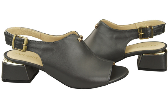 Damenschuhe Graphite Sandalen, goldene Schnalle, Naturleder 198 ElitaBut