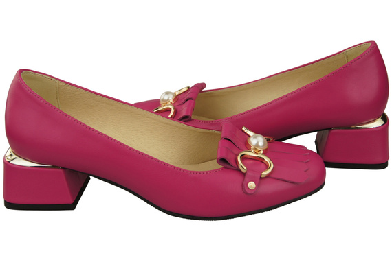 Damenschuhe Pumps mit Fransen verziert Lila Naturleder 195 ElitaBut