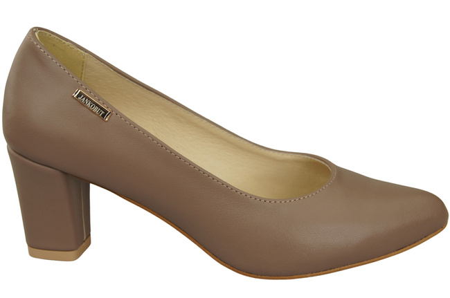 Klassische Glatt Damen Cappuccino Dunkel Naturleder Schuhe 213 ElitaBut