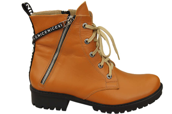 Schuhe Damenstiefeletten mit der Aufschrift NICE Natural Leather Red 173 L ElitaBut