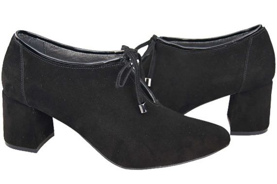 Damenschuhe Brogues Schuhe Schwarz Naturveloursleder 183 ElitaBut