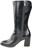 Damen-Halbstiefel, Naturleder, Schwarz, Glänzend 189 ElitaBut