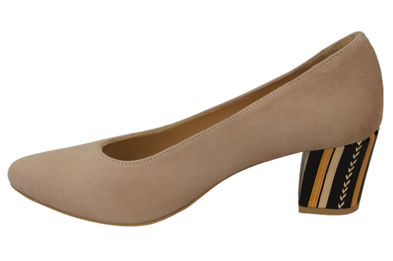 Damenschuhe Pumps Rosa Natürliches Wildleder Dekorativer Absatz 158 von ElitaBut