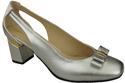 Schuhe Damen Silber Pumps aus Naturleder mit dekorativem Absatz 199 ElitaBut